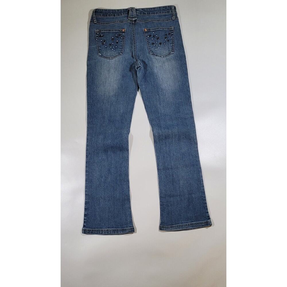 Southpole Girls Medium Wash Embellished Bootcut Jeans Blue Size 12 Heart Pockets